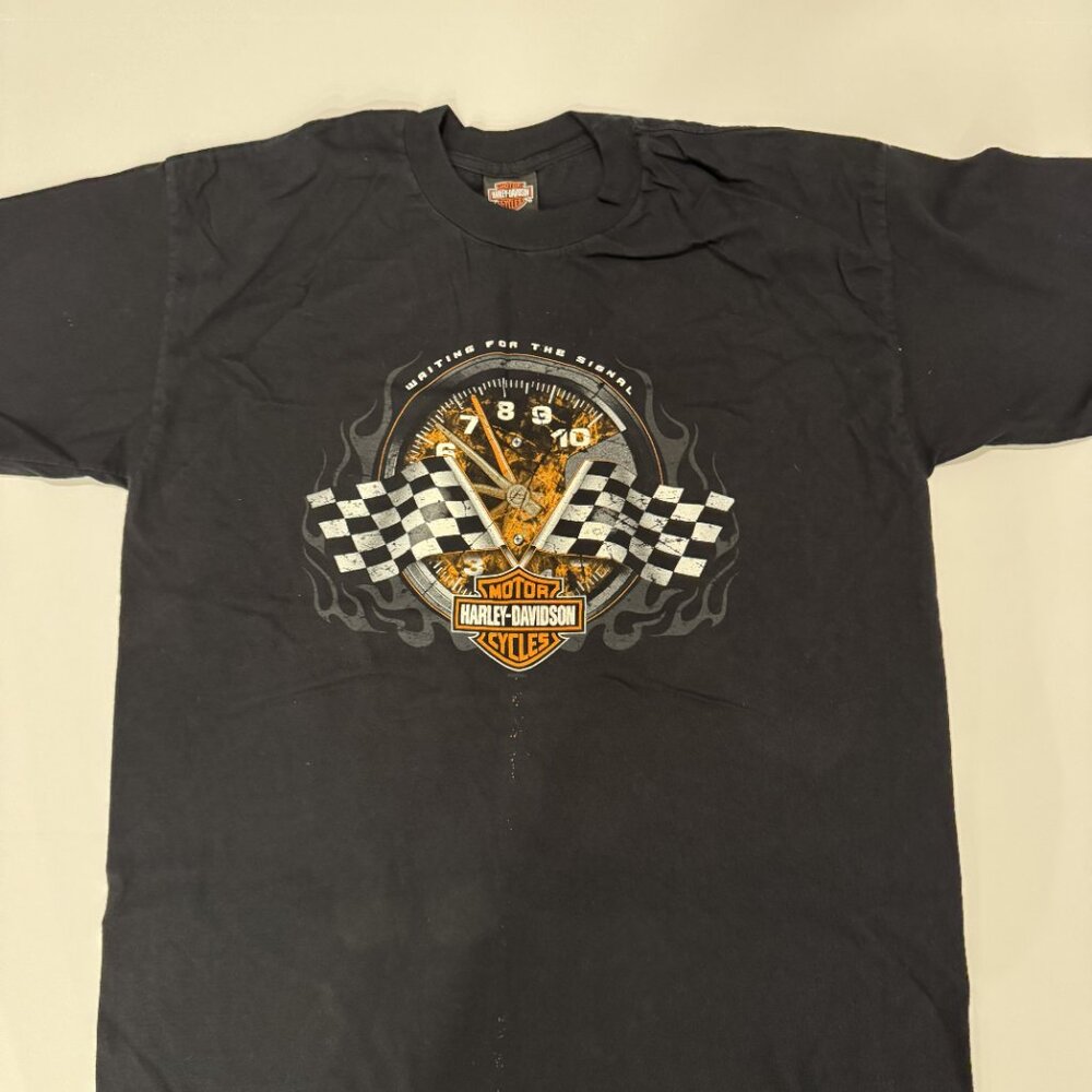 Vintage Y2K Harley Davidson 2005 Battlefield Gettysburg PA Size XL Black Tee